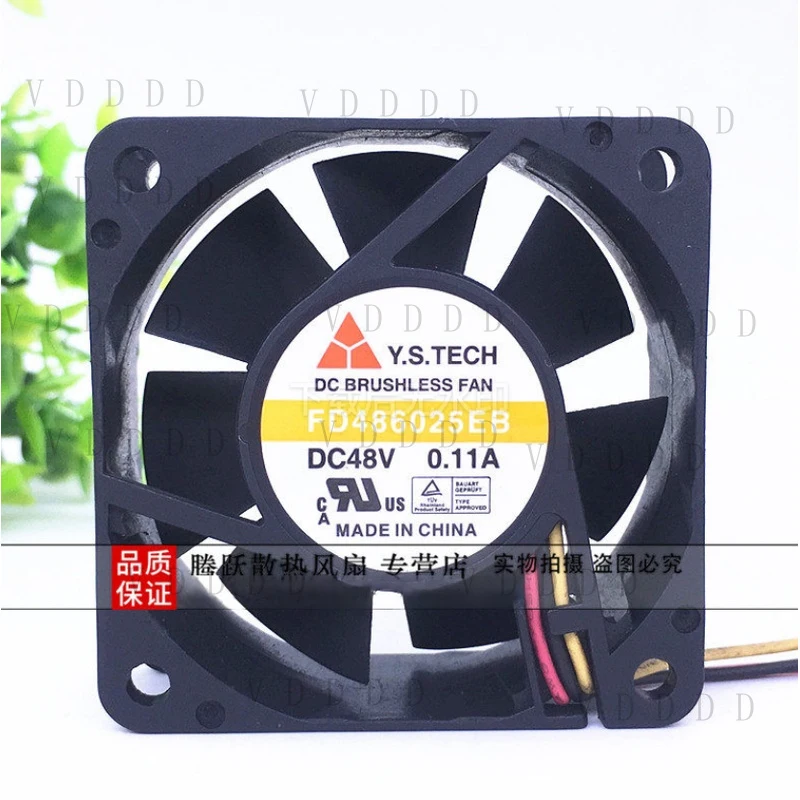 

LL for 1PCS Y.S.TECH FD486025EB DC48V 0.11A 3-wire cooling fan 6025 6cm