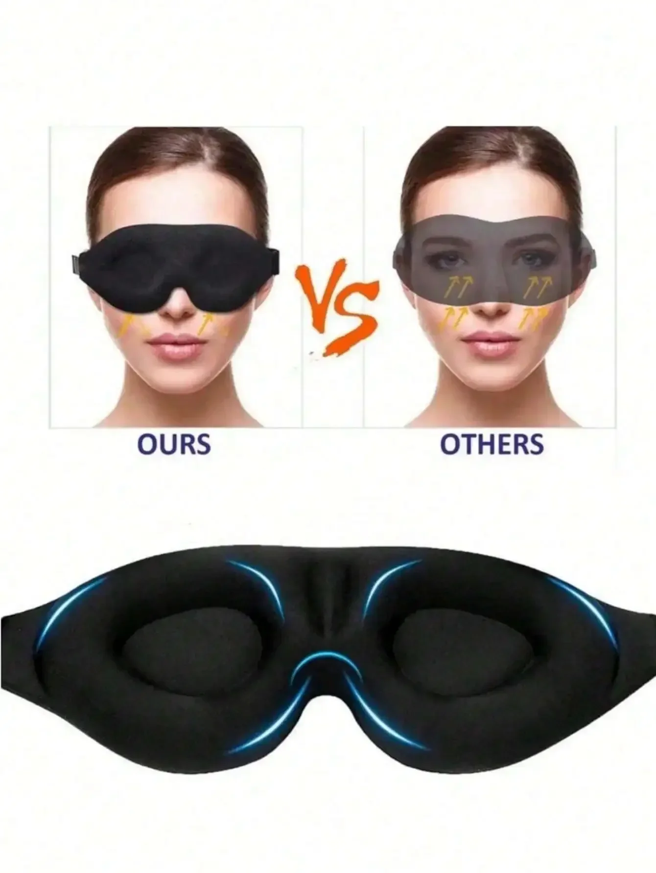 1pc 3D Sleep Mask Natural Sleeping Eye Mask Eyeshade Cover Shade Eye Patch Women Men Soft Portable Blindfold Travel Eyepatch,School,Back To School,Travel,Travel Essentials,Home Essentials,Eye Mask,Sleep Mask - view 6