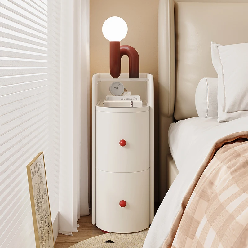 

Small bedside table extremely narrow bedroom household cream wind mini storage crack ultra-narrow bedside table creative side