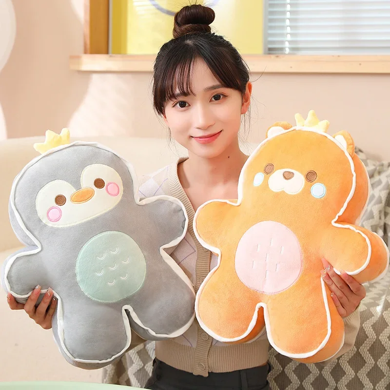 Kawaii Cookie Plush Animal Doll Seat Cushion Pillow Stuffed Soft Standing Cartoon Pig Bear Dinosaur Penguin Sofa Chair Decor