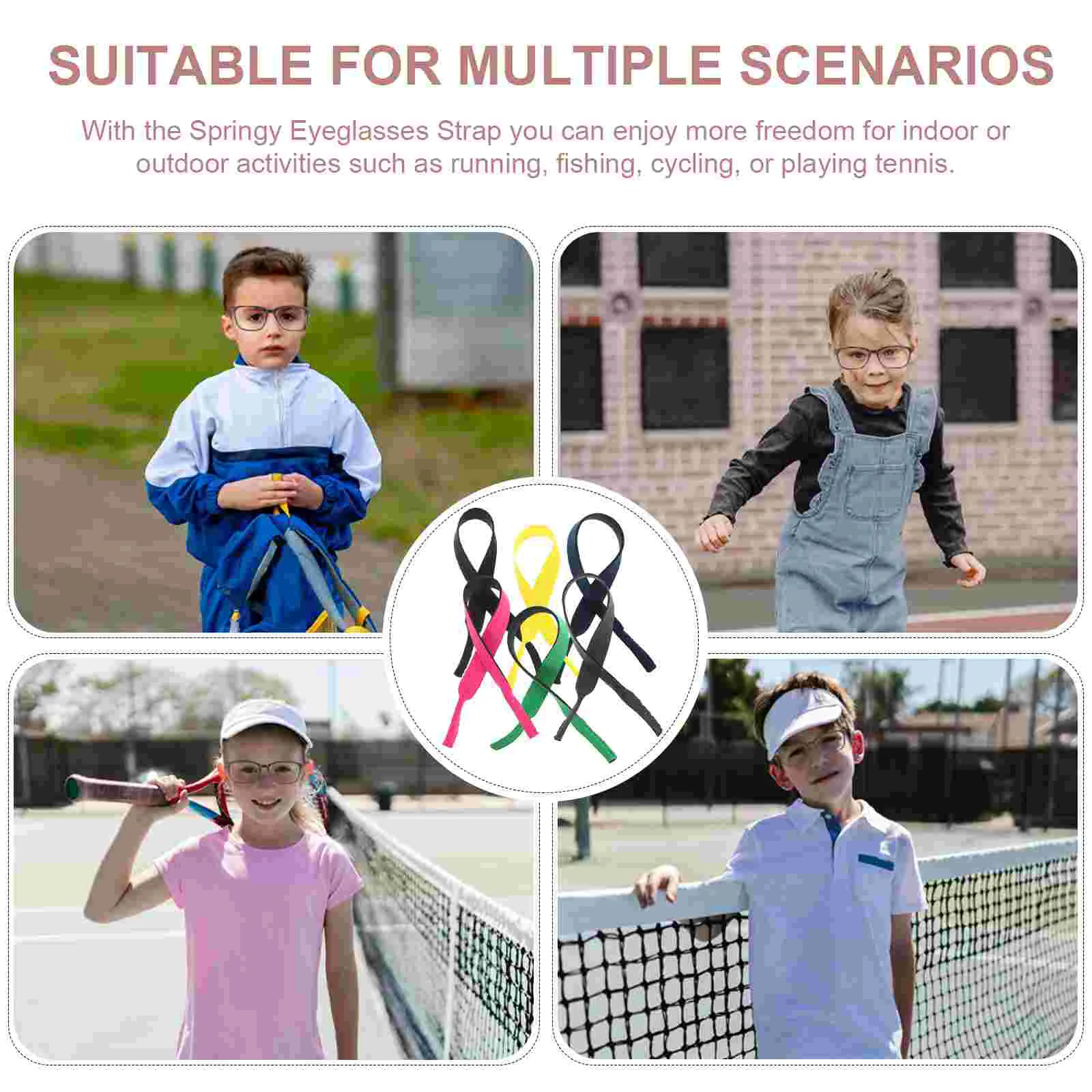 6 قطع نظارات مع اسهم الحبل سلاسل النظارات التجنيب حزام النظارات النيوبرين حبل معلق الرياضة