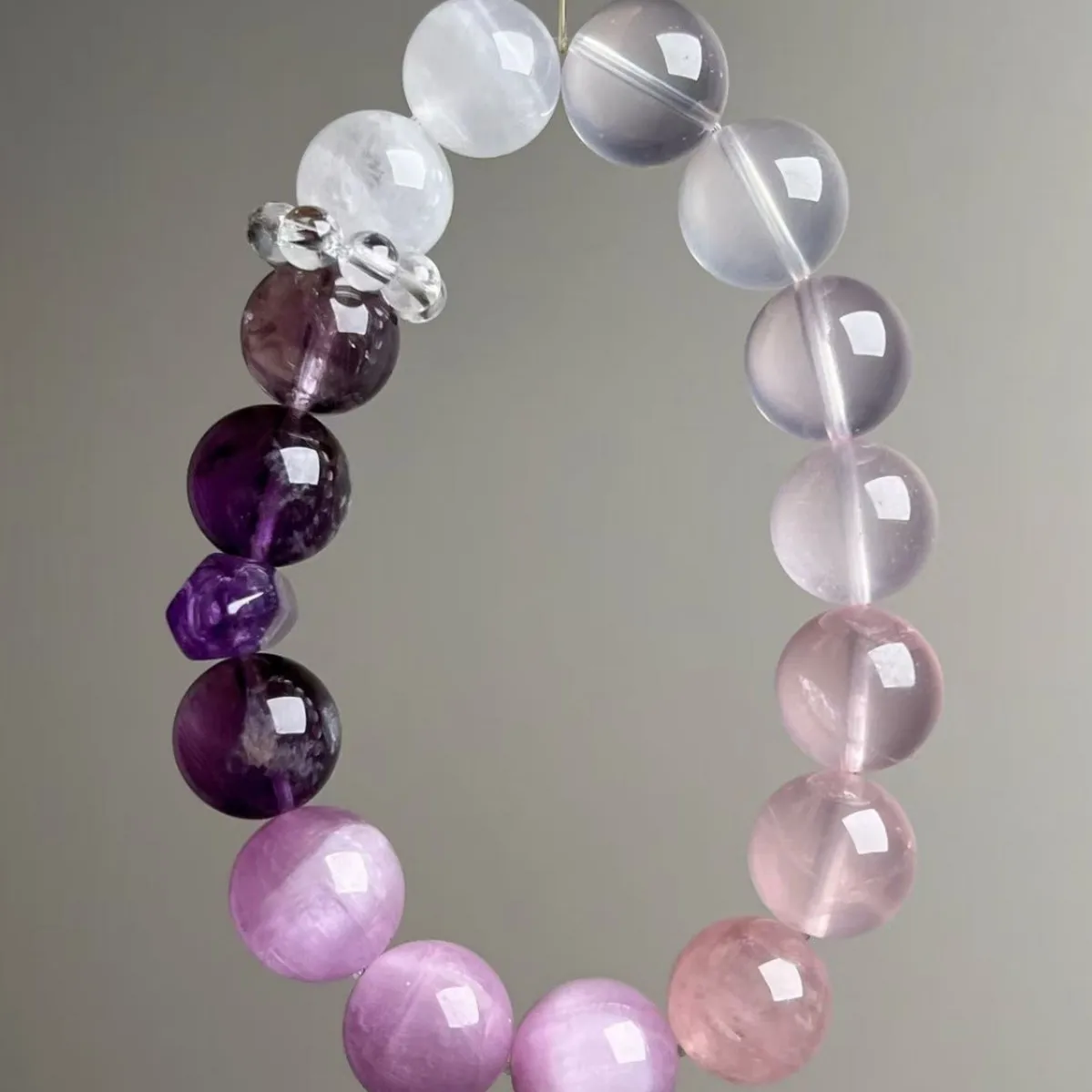 Natural Amethyst White Crystal Bracelet, Women's Light Luxury Fashion Bracelet, Niche Design