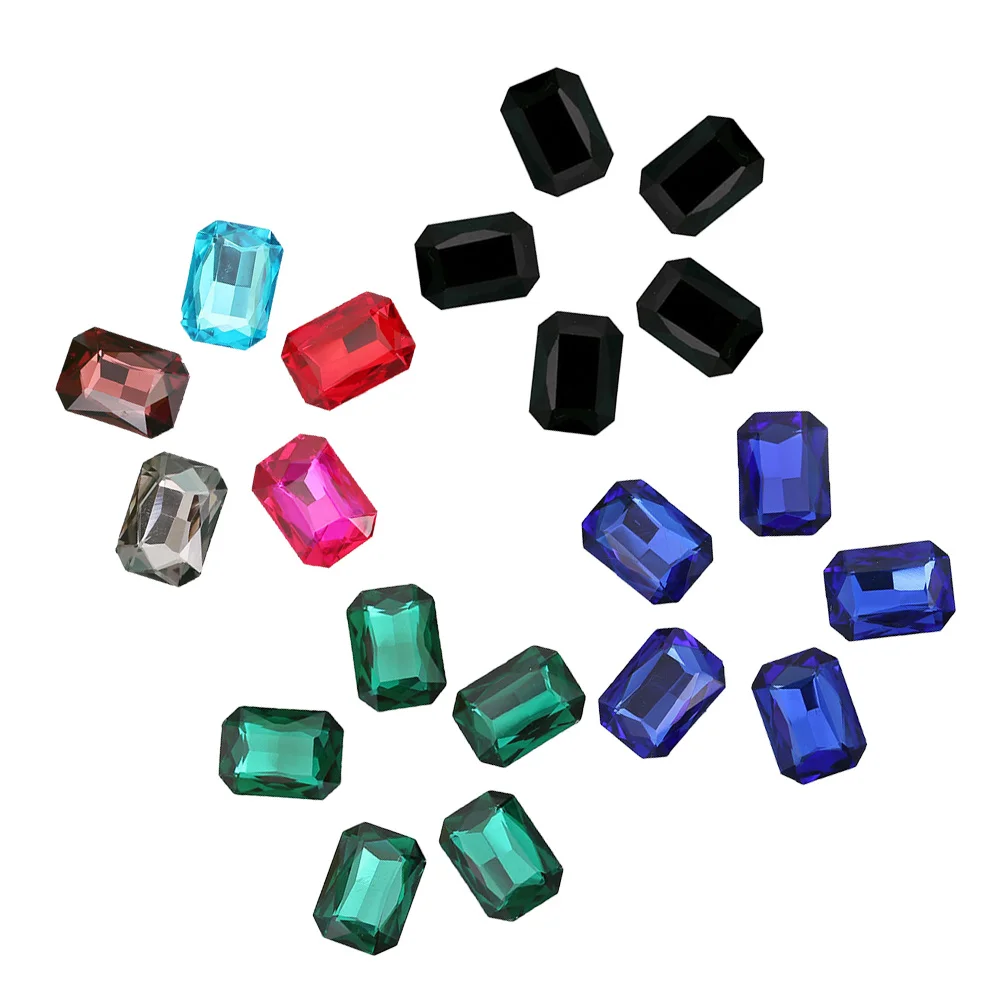 Perceuses à strass octogonales colorées en verre, 50 pièces, accessoires de bijoux pour Nail Art, décoration de la maison, vêtements muraux