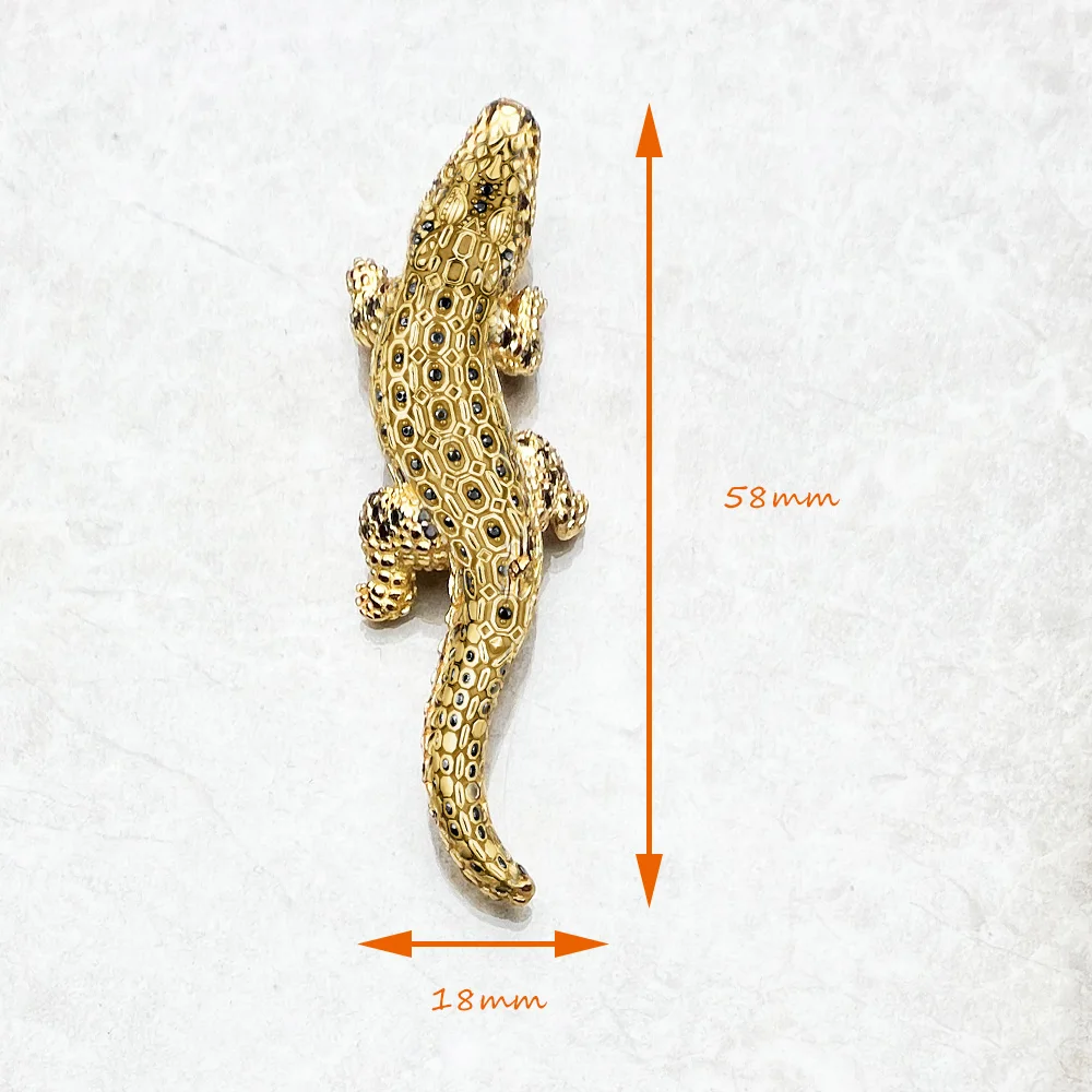 Crocodile Golden Pendant Brand New Fine Jewelry Accessories 925 Sterling Silver Trendy Gift For Woman Men