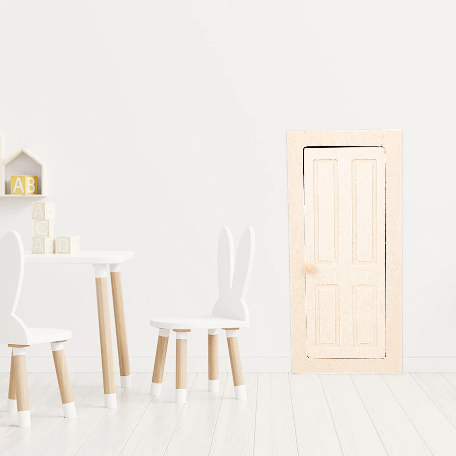 

1Set Wooden Miniature Door Ladder Mailbox Combo Dollhouse Accessory for DIY Miniature House Building Home Office Decor Premium
