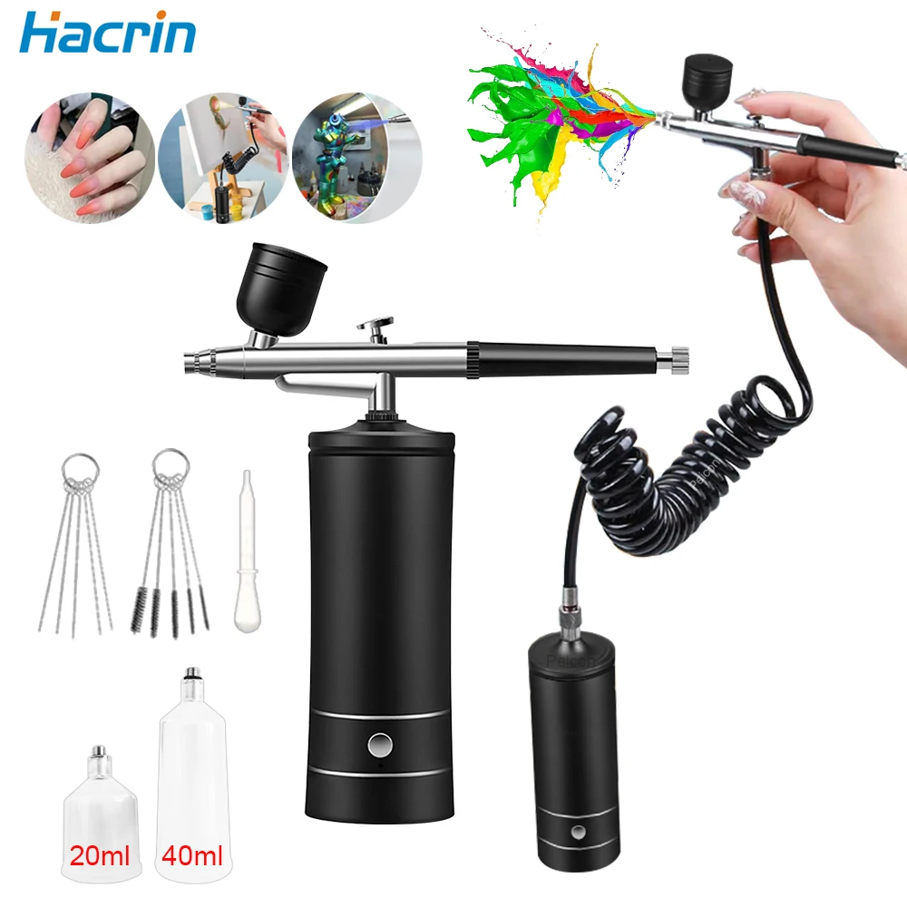 Airbrush Nail With Compressor Portable Air Brush For Nails Art Paint Painting Cake Crafts Nails Spray AirBrush Compressor Kit