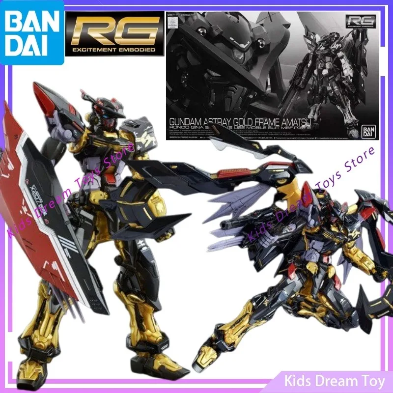 Assembly Bandai Genuine in Stock RG GUNDAM Anime GUNDAM ASTRAY GOLD FRAME AMATSU Action Figures Toys Kid Gifts Collectible Model