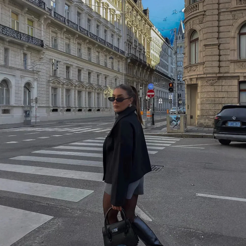 

Женская двубортная шерстяная верхняя одежда, весенний модный топ средней длины, оптовая продажа одежды для женщин