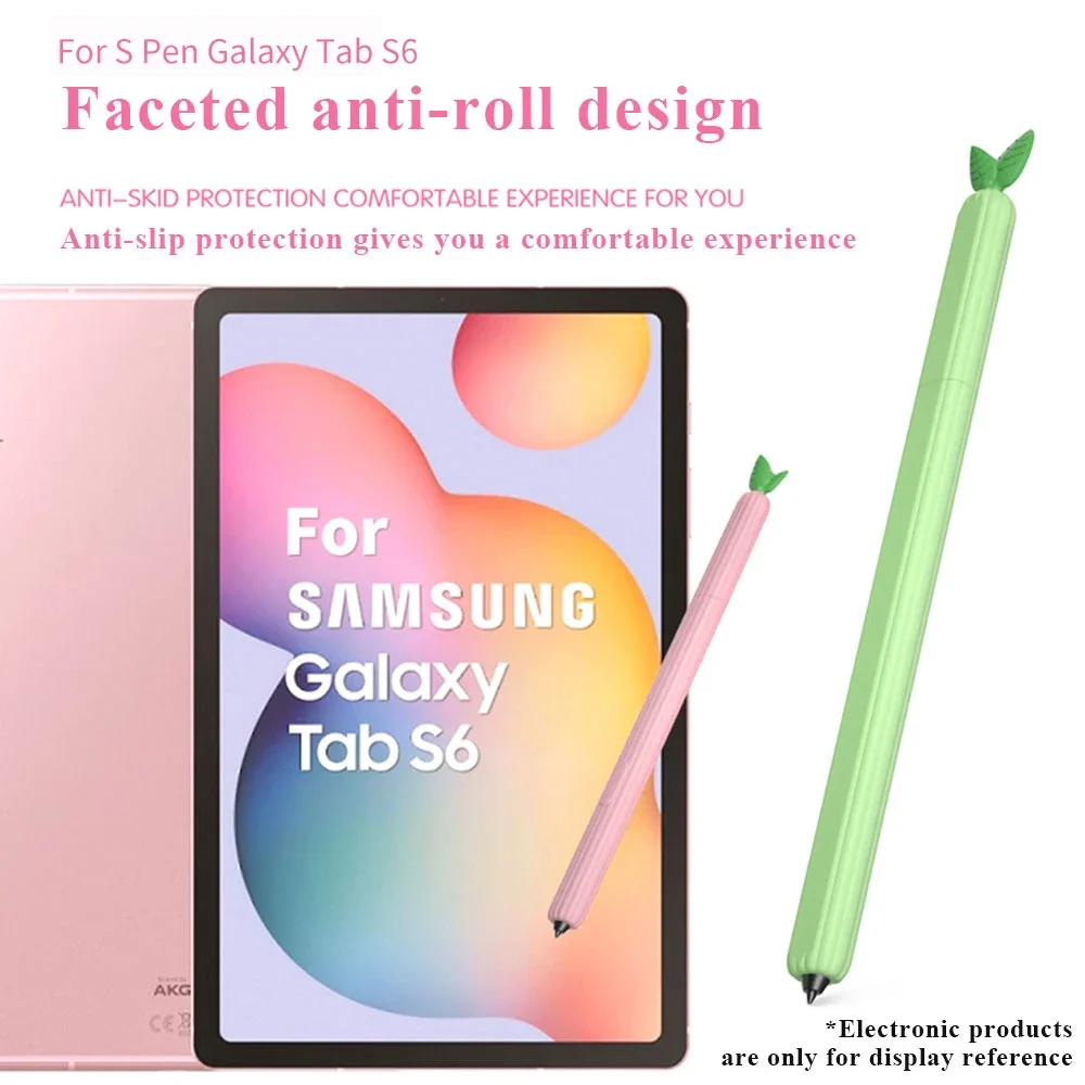 Anti-drop Pencil Protective Silicone Case for Samsung S6 Lite Pen, Fruit and Vegetable Pen Cover Protector, Galaxy Tab S7, New