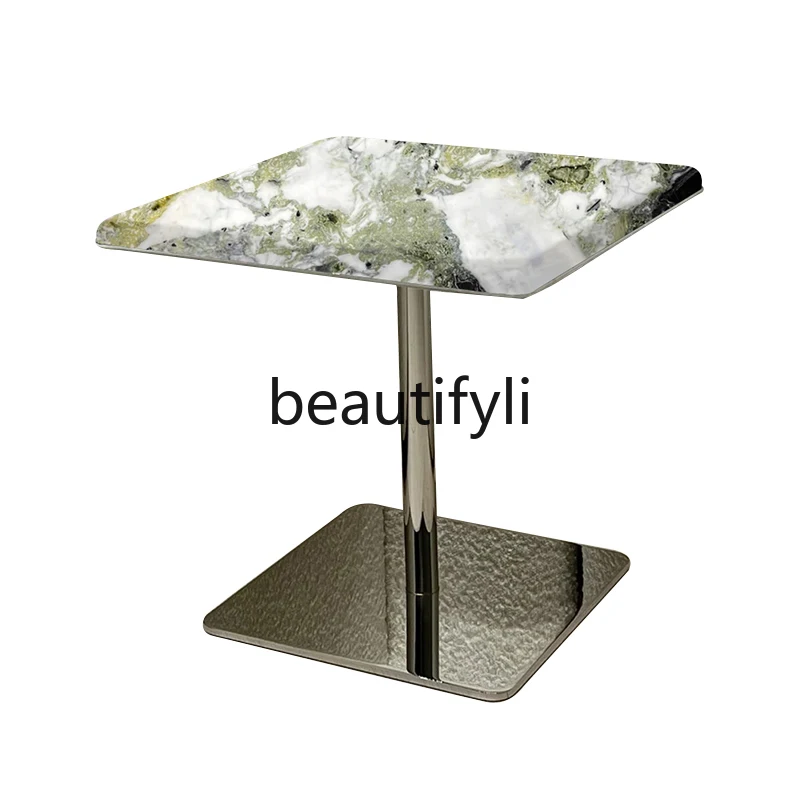 

Light luxury marble edge few round high-end square corner few simple balcony round table