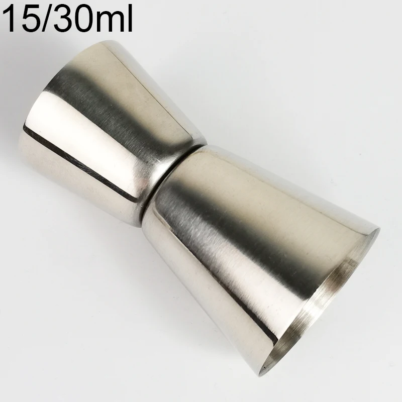 2pcs Jigger 15/30ml 25/50ml Bartender Cocktail Jiggers 0.5/1oz 0.85/1.7oz, Stainless Steel Double Measuring Cup Measure Bar Tool