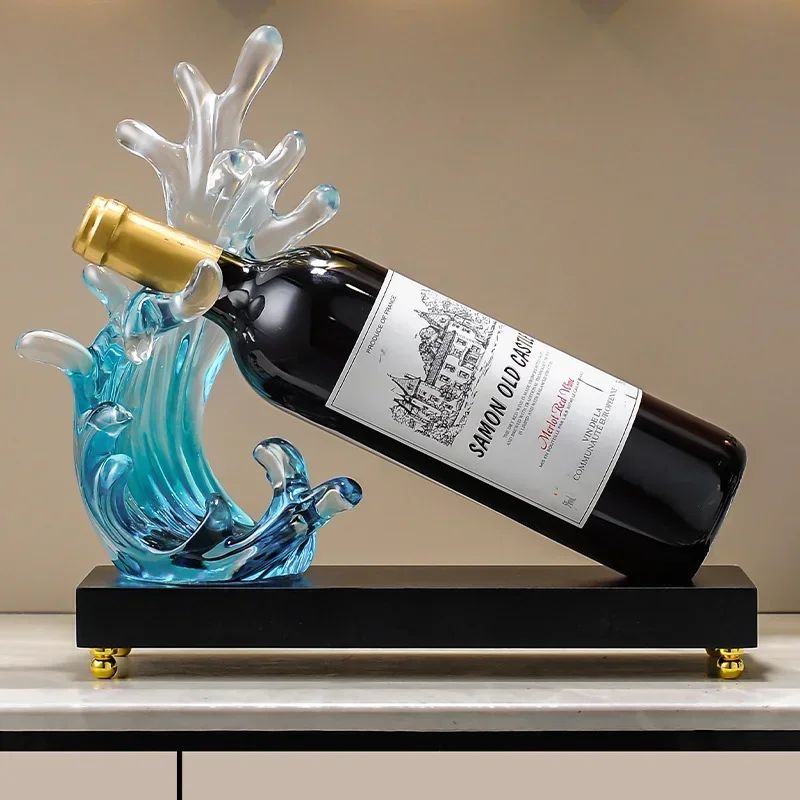 Home Decor Resin Crafts Upscale Light Luxury Style Wine Rack Decoration Home Office Ornament Decoration Accessories Gift Set
