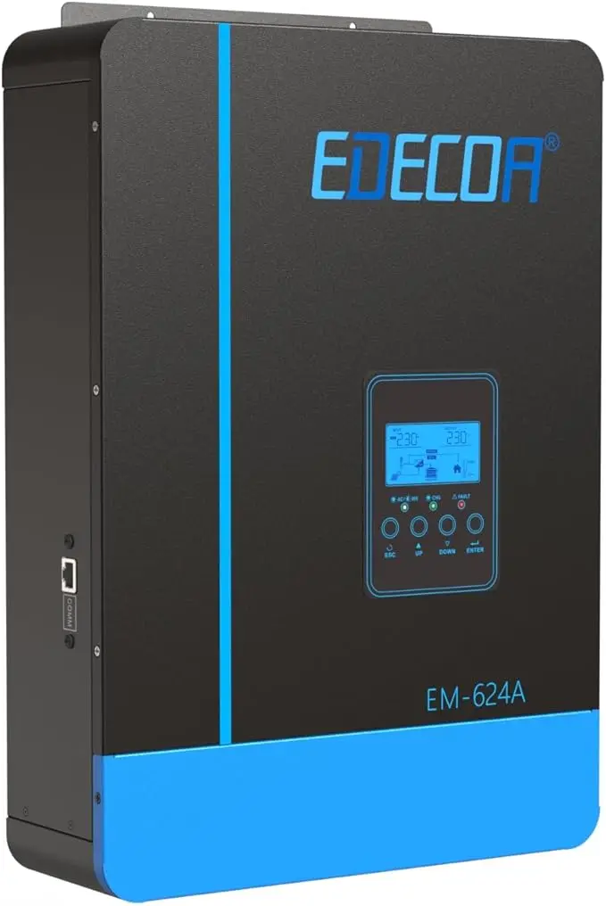 

Hybrid Inverter 48v to 230v 7000VA/6200W Solar Charger MPPT 110A Pure Wave Off-Grid Battery Charger Network Priority Solar Charg