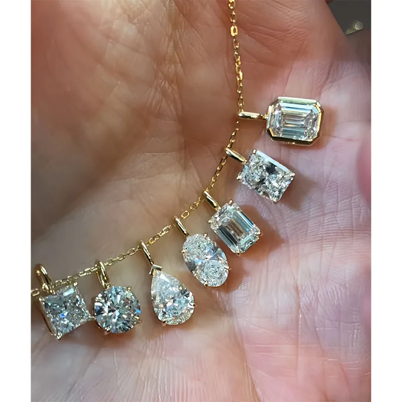 

Подвеска из цельного 14-каратного желтого золота с выращенным в лаборатории бриллиантом CVD HPHT DEF/VS VVS IGI (без цепочки) для женщин, подарок.