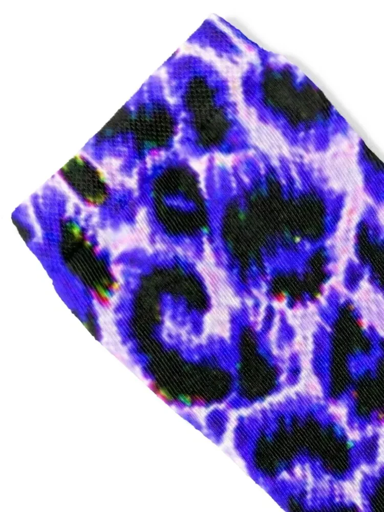 Rose Violet Blue Leopard Animal Skin Print Socks compression designer brand Man Socks Women's