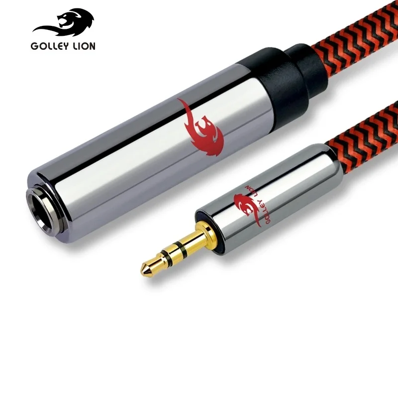 Cable de Audio macho de 3,5mm a hembra de 6,35mm para amplificadores, guitarra electrónica, Piano, auriculares de cine en casa, cables blindados OFC