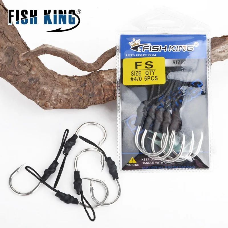 

Fishing King Jigbait Hook Single Hook Binding Hook 7/0# Jinqiang Fishing Hook Deep Sea Boat Fishing Olecranon Hook Mackerel Span