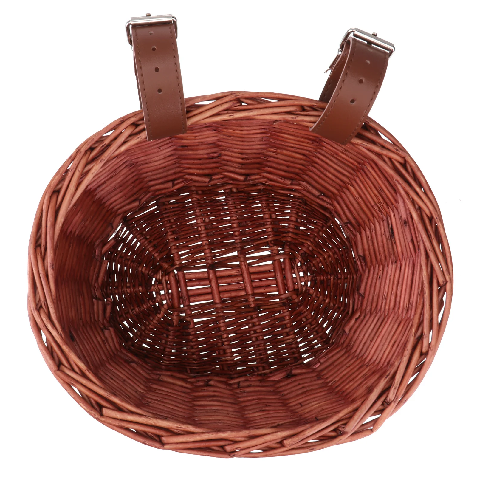 1 pc Premium Natural Willow Front For Bicycle Large Capacity Woven Rattan Bike Durable Children Basket Wicker Food Basket
