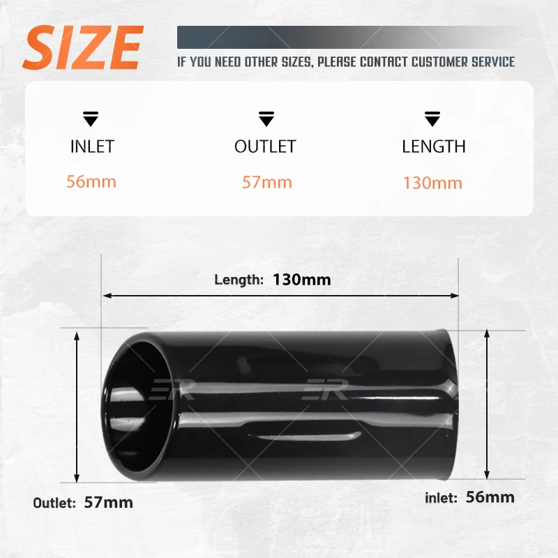 1 Piece High-quality With OEM Part Cars Accessories Trim 56mm Stainless Steel Exhaust Tailpipe Auto Modified Parts Muffler