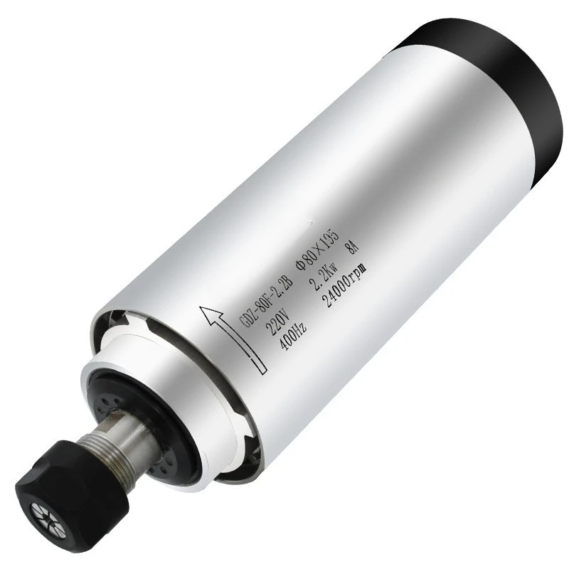 For round air-cooled high-speed spindle engraving motor frequency converter set spindle motor can control speed regulation