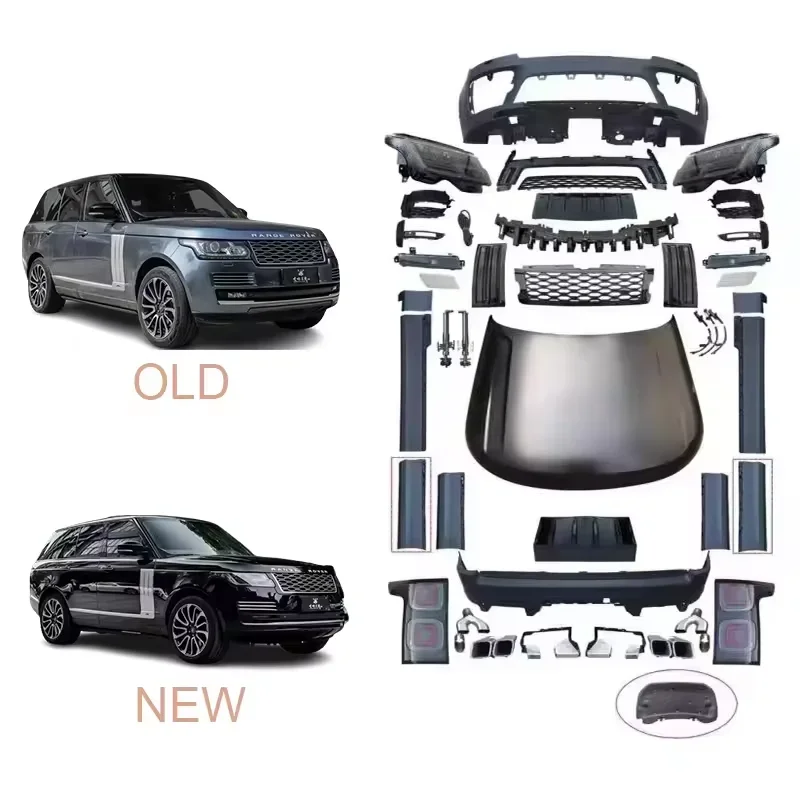 Body kit: Bumper Fender Headlight Bonnet Cover 2010-2017 Upgrade 2018 For Land Rover Vogue