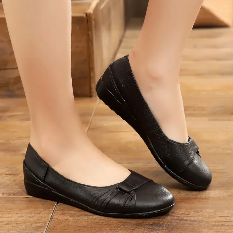 Zapatos De Mujer Women Cool Light Weight Black Anti Skid Comfort Slip on Flat Shoes Lady Fashion Spring Summer Work Loafers A256