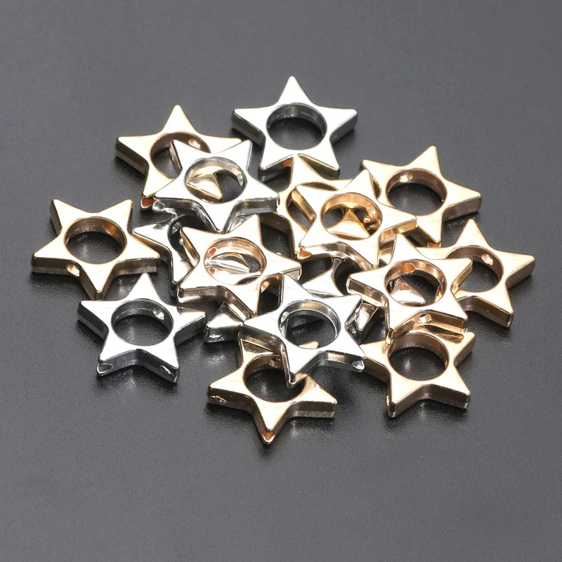 Cuentas de estrella huecas para fabricación de joyas, accesorios de decoración hechos a mano, collares, pulseras, CCB, espaciador acrílico, 16mm, 30 piezas