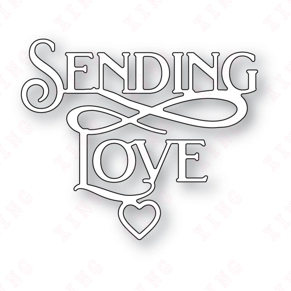 

Newest Valentine's Day Scrapbook Decoration Embossing Cut Die 2023 Diy Greeting Card Handmade Craft Sending Love Poe Script Mold