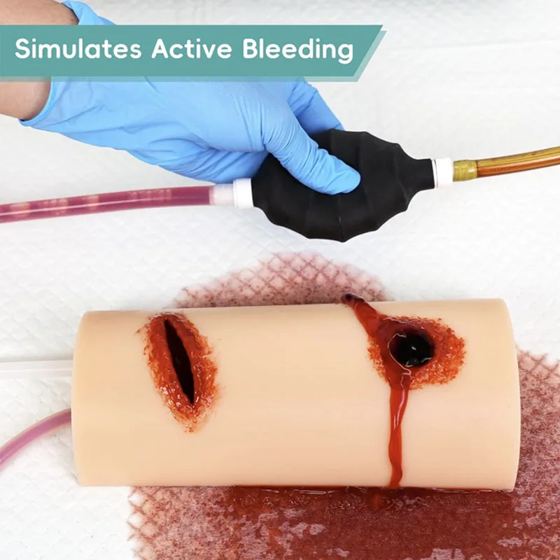 2-in-1 Multitask Wondverpakking Trainer EHBO-training Stop Bloeden Controle Trainer Simulator Hemostase Oefenmodel