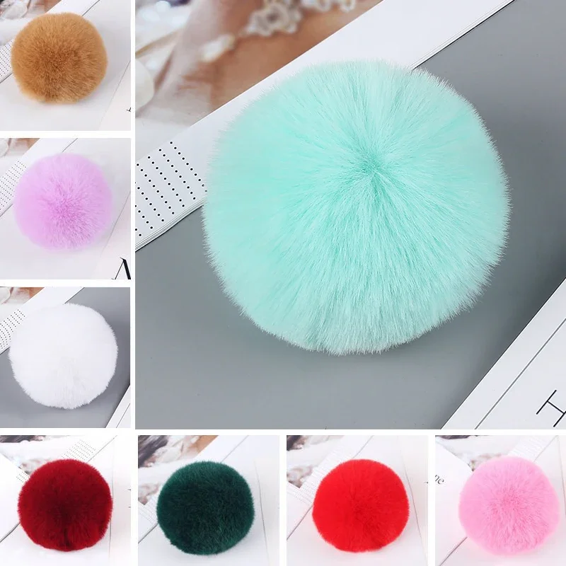 Big Pompom 8cm Fake Faux Fur Pompones Soft Fluffy Balls Solid Color Pompoms For Women Handbag Phone Pendant Pompony Dekoracyjne