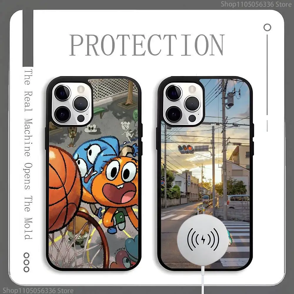 

G-Gumball And D-Darwin-ES Phone Case For Magnetic Wireless Charge Cover For iphone 16 15 14 13 12 11 Pro Max Plus Coque