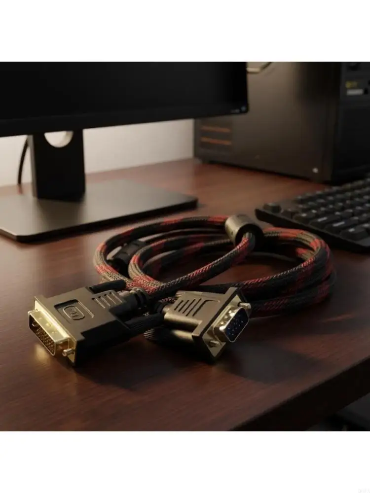 Q6PA 24+5 to VGA Cable, Monitor Video Cord for TV and Office Screen