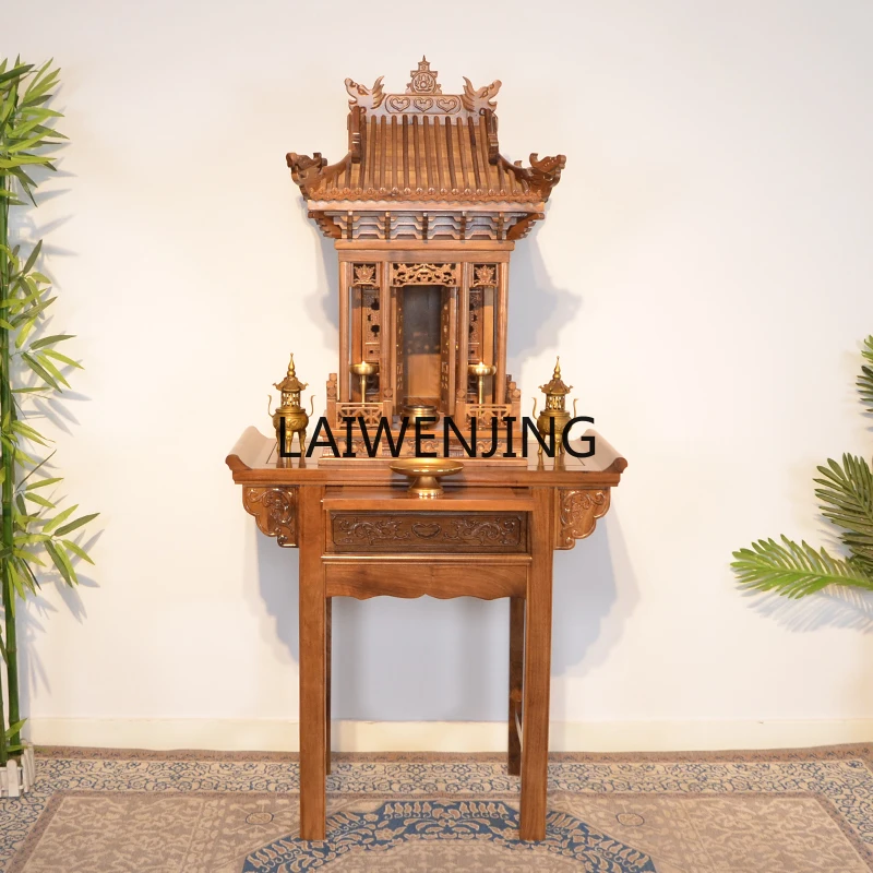 

LYN solid wood casket with door God of Wealth cabinet for table Guanyin table vertical cabinet