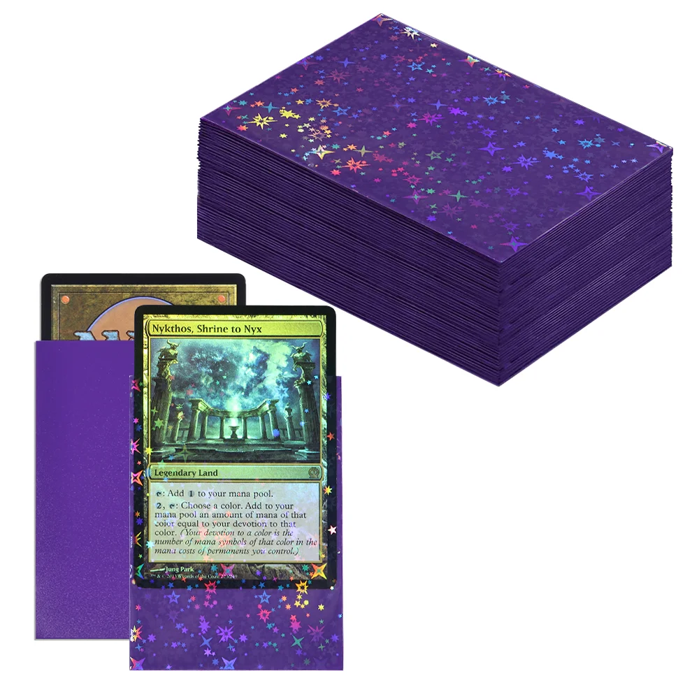 60 Stück Holografische Sternkartenhüllen Standardgröße 66x91mm für TCG/MTG Spielkarten Idol-Foto Sportkarten Schützen Sie Ihre Karten – Detail 16