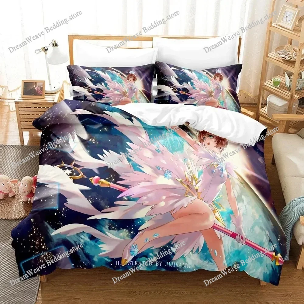 

3D Printed Anime Cardcaptor Sakura Bedding Set Duvet Cover Bedroom Comforter Single Twin King _Size Quilt Cover Home Textiles