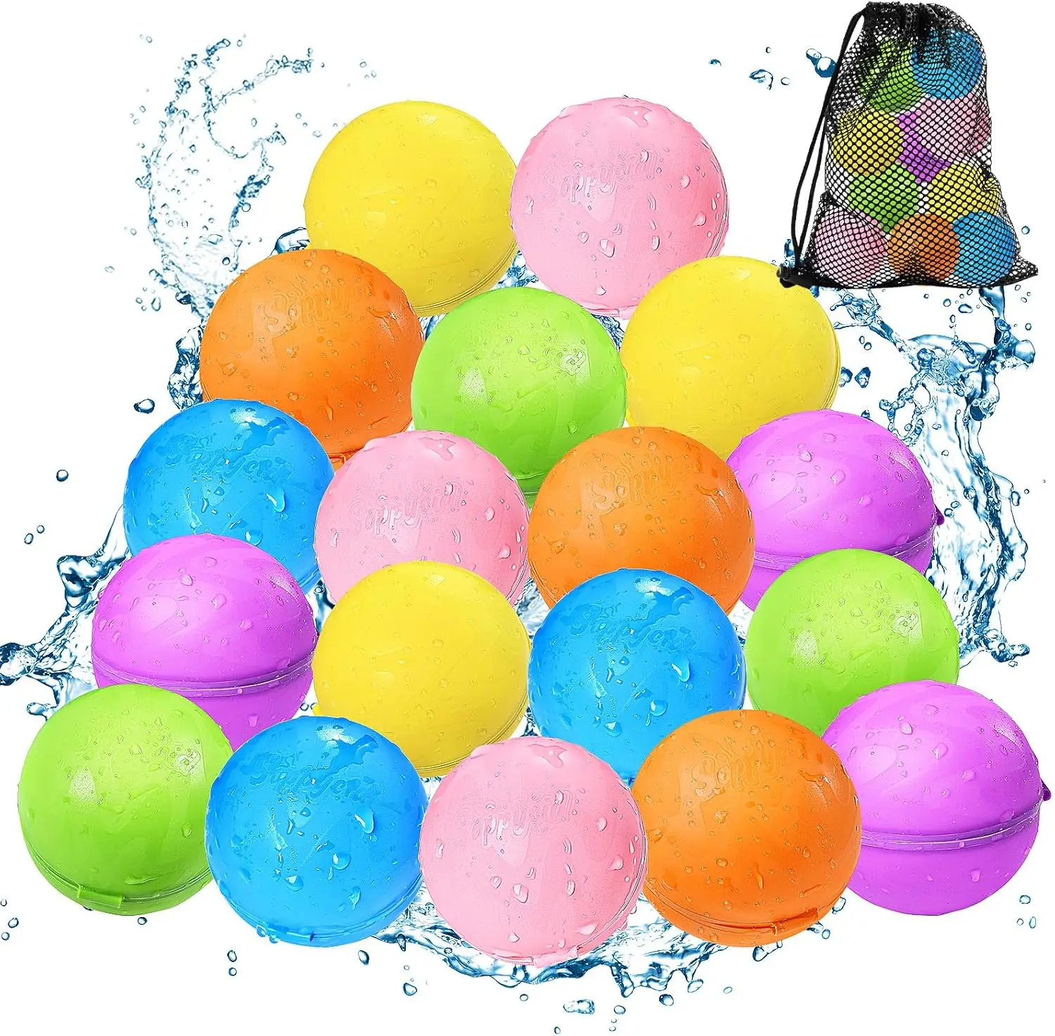 

18 Pcs Reusable Magnetic Water Balloons, Water Bomb Self-sealing Quick Fill, Beach Toys，Outdoor Activities Water Fights