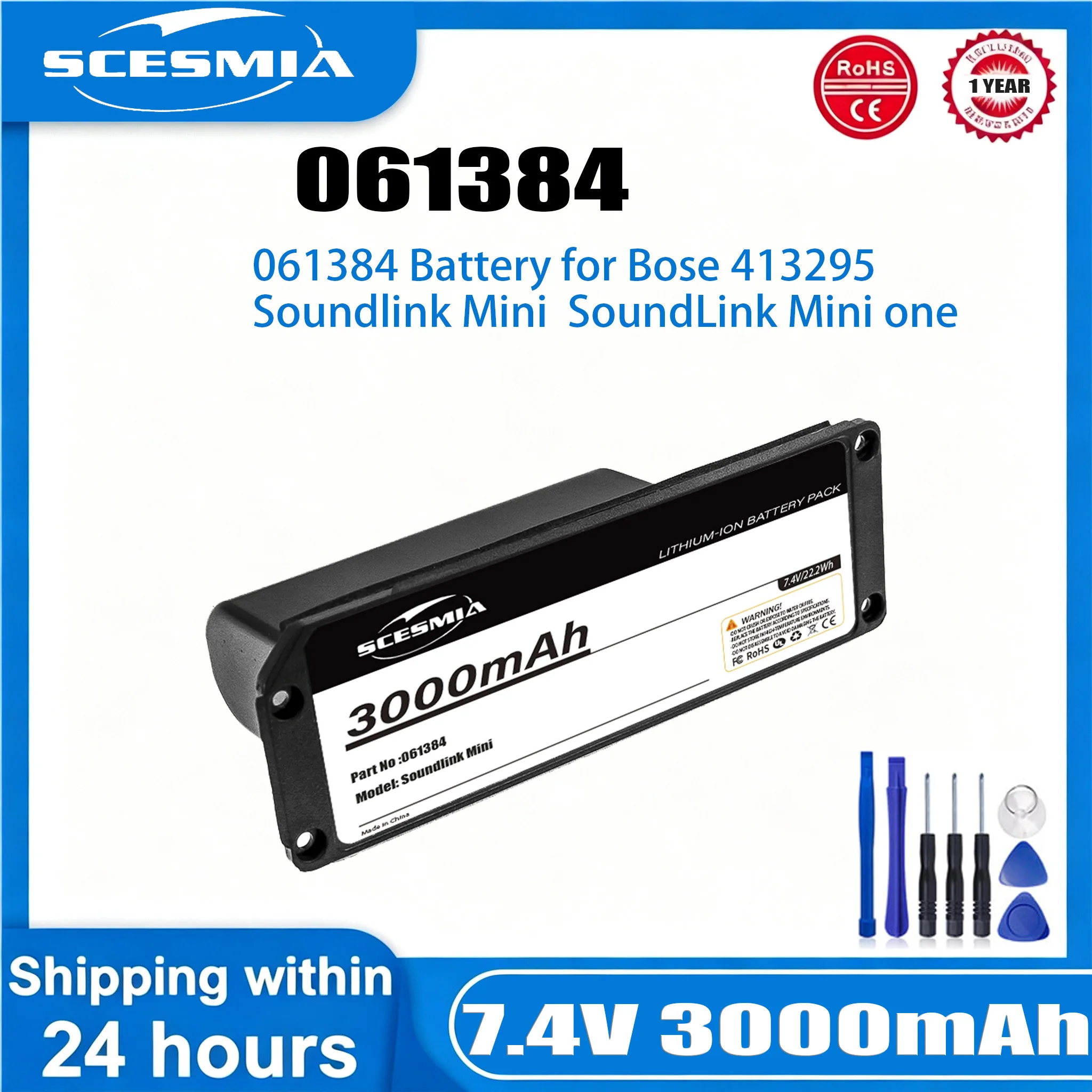 22.2Wh 3000mAh Speaker Battery for BOSE SoundLink Mini Bluetooth Speaker One Series For 061384 061385 061386 061834