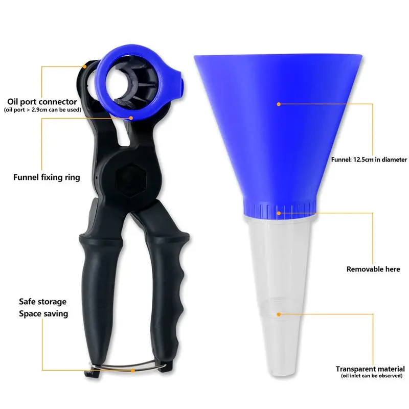 مجموعة تعبئة زيت المحرك العالمية، محولات قابلة للتعديل، مجموعة معدات تغيير الزيت