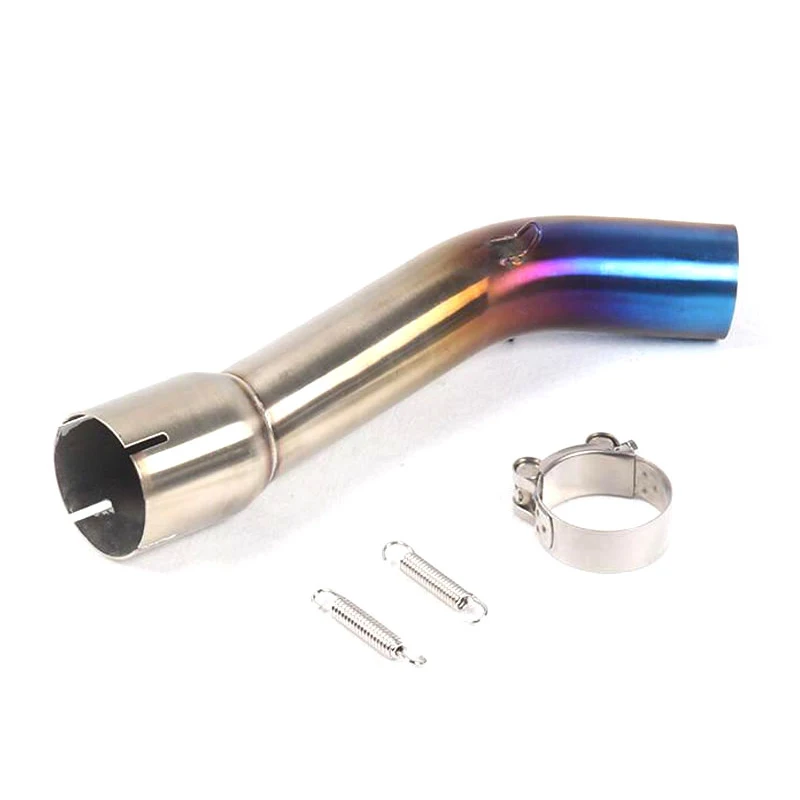

Slip on Exhaust Motorcycle Middle Pipe Motorcross Racing Connection Tube Half Blue Steel For YZF FZ1N FZ1