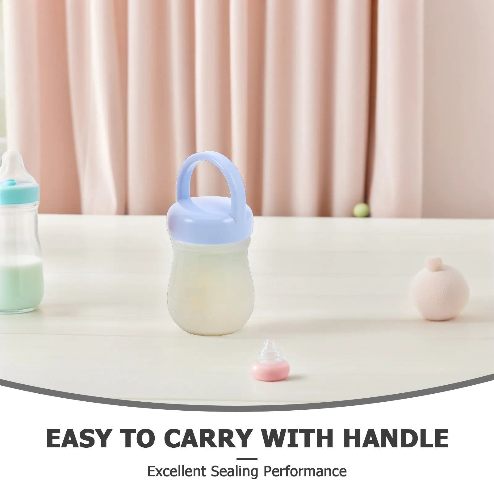 3Pcs Baby Bottle Caps Ergonomic Handle Leakproof Screw Top Lid Replacement Plastic Food Grade Milk Bottle Caps Travel Storage