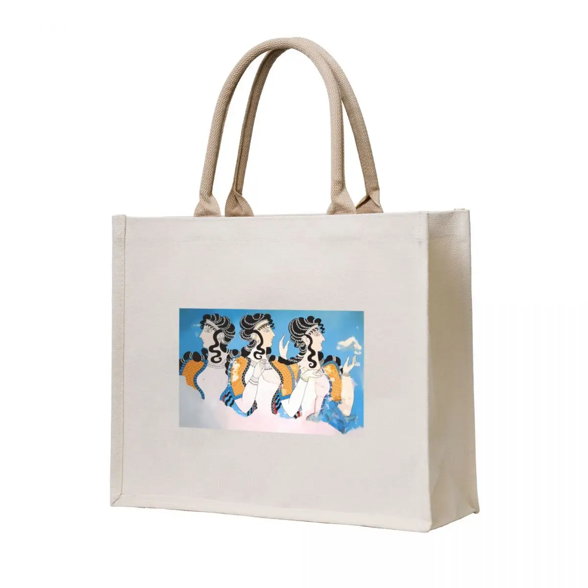 

Minoan Ladies in Blue Fresco Art Tote Bag tote bags aesthetic hand bags tote bags men Shopper handbag