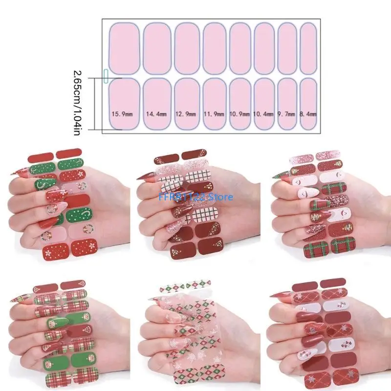 Y1UF Satury Christmas Ensino obras unhas Decalques para festas férias