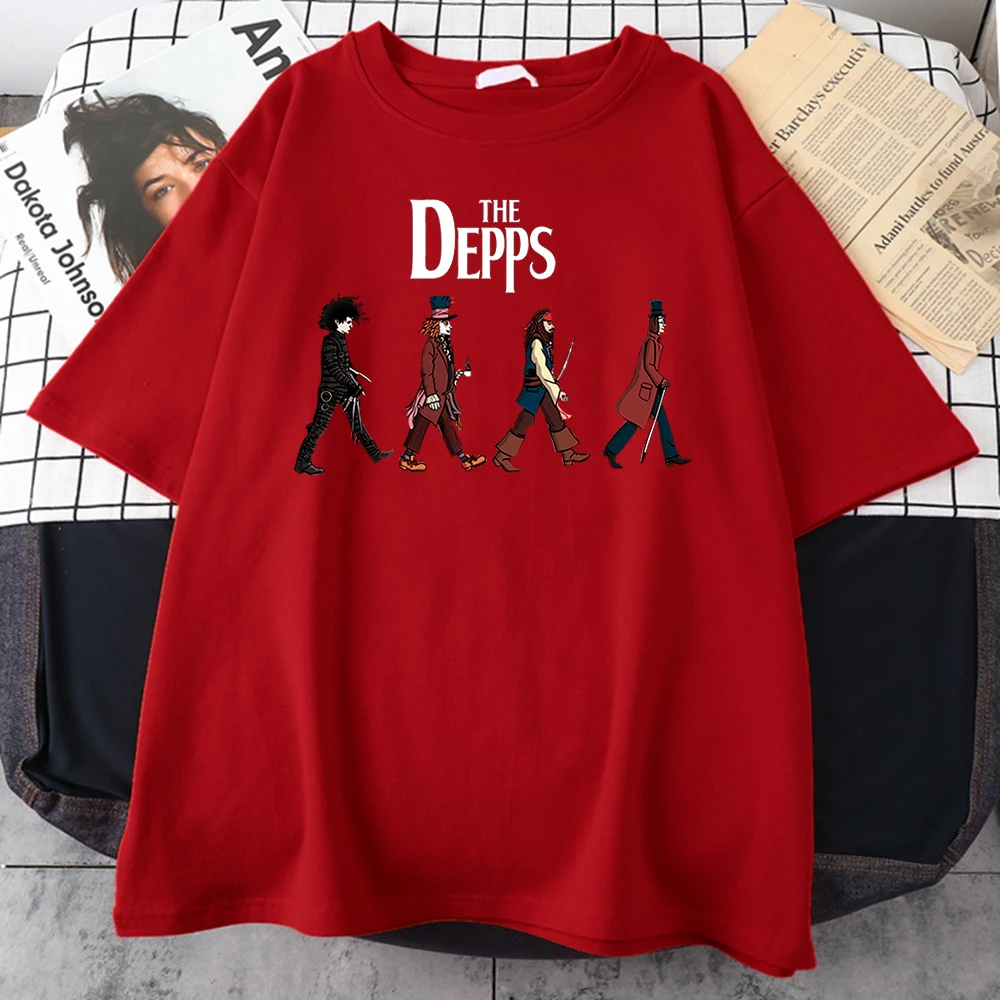 The Depps We Move Forward Tshirts Men Fashion Brand Short Sleeve Simplicity Cotton T Shirts Daily Oversized Tee Shirts Men'S