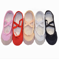 Dance Leather ToeCanvas Shoes for Girls Ballet Slippers Split Sole Gymnastics Skate Yoga Dancing Daily Practice Kids Ballerina