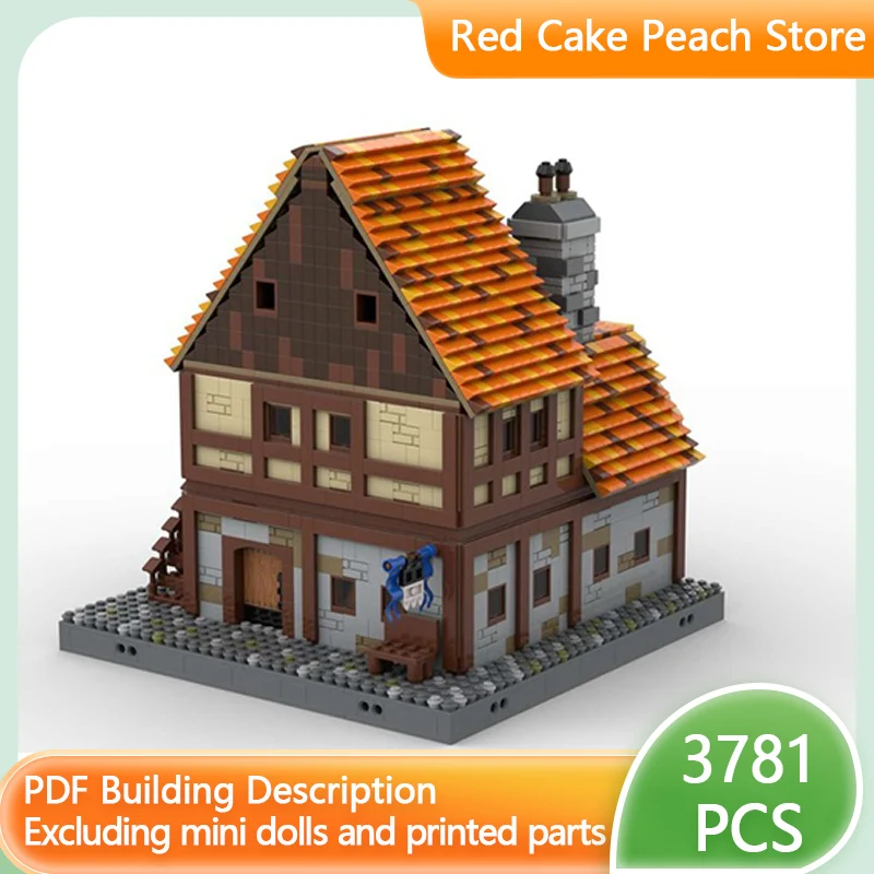 City Street View Model MOC Building Bricks Medieval Stores Modular Technology Children Holiday Gifts Assemble Toys Suit