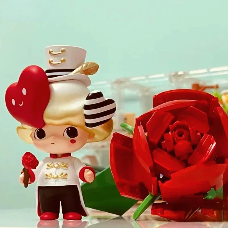 

Prince DIMOO Princess Love Angle Figures Red Rose Crown Space Travel Figurine Exclusive Love Heart Collection Toy Boy