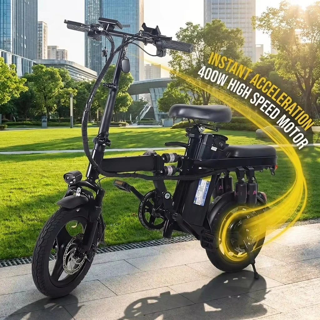 400W Folding Electric Bike for Adults, 48V 15AH Removable Battery Long Range, 14