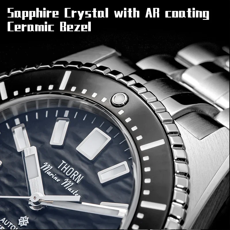 THORN Homage Watch MM300 Japan NH35 Automatic Mechanical 316L Stainless Steel Sapphire Crystal 20Bar 40mm Men Luxury Dive Watch