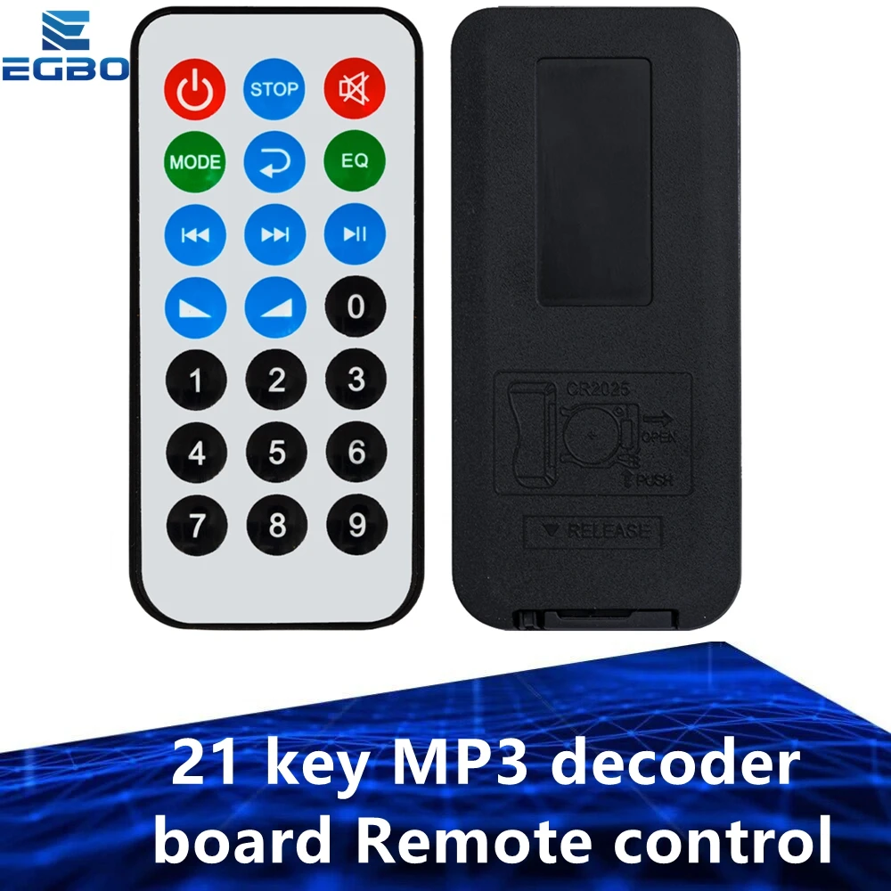 Remote Control MP3 Decoder Board, 1PC, 21 Key, white. No Battery