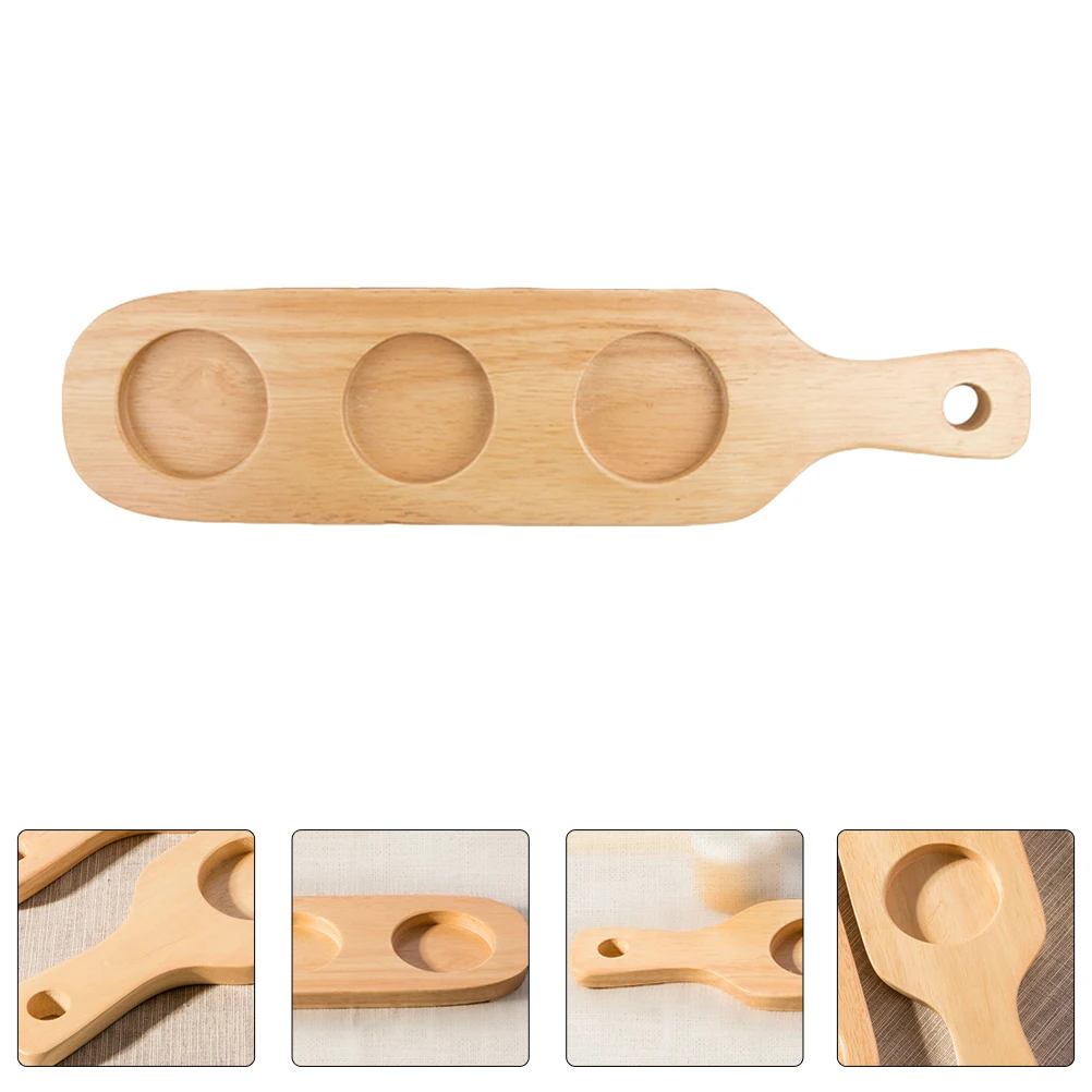 

Wooden Cup Holder 3 Holes Sturdy Waterproof Anti Corrosion Thickened Design Household Coasters Cushion Serving Tray